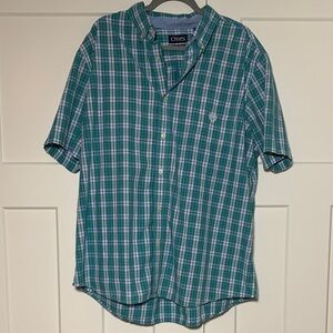 {Chaps} Teal and Purple Plaid Men's Shirt